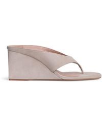 Alaïa - Suede Cube Wedge Sandals 75 - Lyst