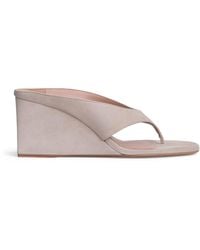 Alaïa - Suede Cube Wedge Sandals 75 - Lyst