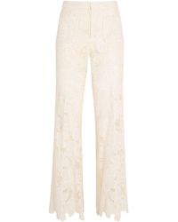 Sandro - Guipure Lace Tailored Trousers - Lyst