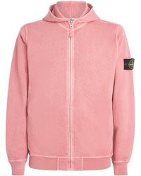 Stone Island - Cotton Logo Zip-Up Hoodie - Lyst