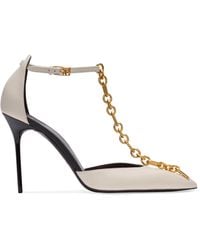 Balmain - Leather Sync Heeled Mules 95 - Lyst
