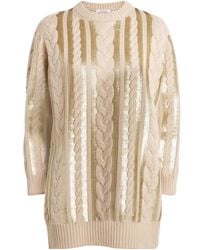 Max Mara - Wool-Cashmere Sequinned Mini Dress - Lyst