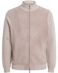 N.Peal Cashmere - Suede-Trim Cashmere Davos Jacket - Lyst