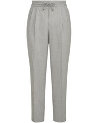 Brunello Cucinelli - Virgin Wool Pleated Drawstring Trousers - Lyst