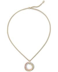 Cartier - Large, Rose, And Diamond Trinity Necklace - Lyst