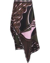 PUCCI - Silk Dune Print Scarf Midi Skirt - Lyst