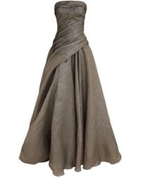 Marmar Halim - Metallic Strapless Draped Gown - Lyst