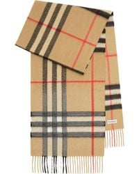 Burberry - Cashmere Embellished Check Scarf - Lyst