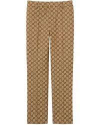 Gucci - Straight Gg Canvas Trousers - Lyst