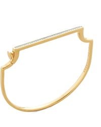 Monica Vinader - Vermeil And Diamond Slim Signature Bangle - Lyst