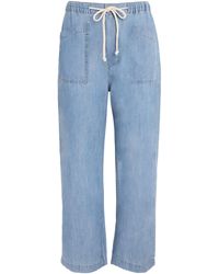 PAIGE - Drawstring Evann Wide-Leg Jeans - Lyst