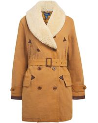 Polo Ralph Lauren - Canvas Shearling Trim Ranch Coat - Lyst