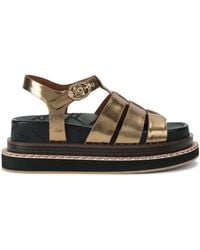 Kurt Geiger - Metallic Leather Orson Sandals - Lyst