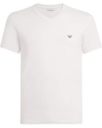 Emporio Armani - Stretch-Cotton Eagle Logo Crew-Neck T-Shirt - Lyst