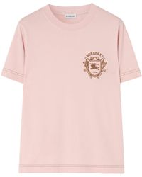Burberry - Cotton Ekd Crest T-Shirt - Lyst