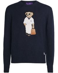 Ralph Lauren - Silk-Linen Polo Bear Sweater - Lyst