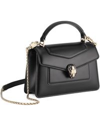 BVLGARI - Mini Leather Serpenti Forever Top-Handle Bag - Lyst