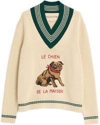 Valentino - Le Chien De La Maison Jacquard Wool Jumper - Lyst