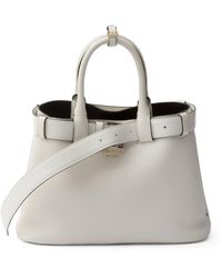 Prada - Medium Leather Buckle Tote Bag - Lyst