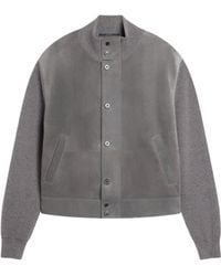 dunhill - Suede-Cashmere Bomber Jacket - Lyst