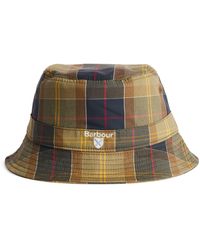 Barbour - Cotton Tartan Logo Bucket Hat - Lyst