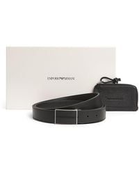 Emporio Armani - Leather Belt And Card Holder Gift Set - Lyst