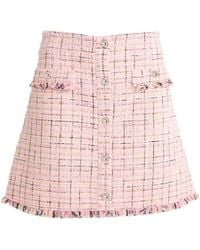 Maje - Tweed Frayed Mini Skirt - Lyst