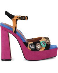 Kurt Geiger - Velvet Chelsea Platform Heels 130 - Lyst
