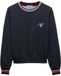 Prada - Cotton Fleece Logo Sweatshirt - Lyst