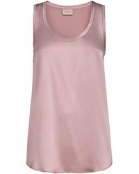 Brunello Cucinelli - Stretch-Silk Sleeveless Top - Lyst