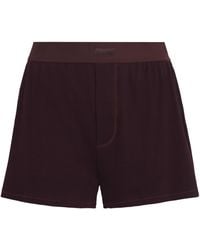 Skims - Stretch-Cotton Ribbed Boxer Shorts - Lyst