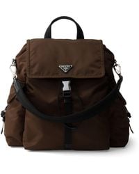 Prada - Re-Nylon And Leather Explore Backpack - Lyst