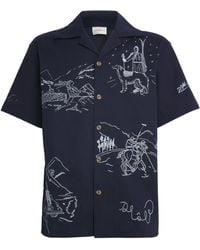 Drole de Monsieur - Cotton Drawing Embroidery Short-Sleeve Shirt - Lyst