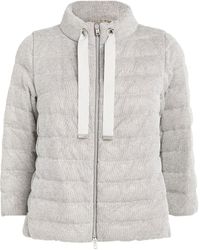 Herno - Cropped Sleeve Puffer Jacket - Lyst
