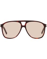 Saint Laurent - Tortoiseshell Sl 596 Dune Rectangular Sunglasses - Lyst