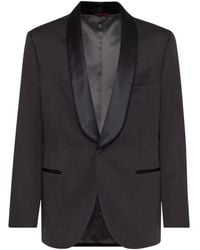 Brunello Cucinelli - Silk Twill Délavé Tuxedo Jacket - Lyst