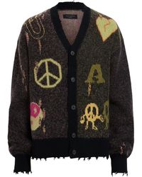 AllSaints - Distressed Emotive Cardigan - Lyst