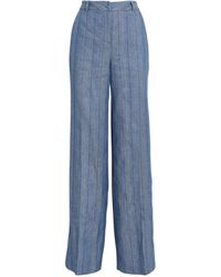 L'Agence - Linen-cotton Livvy Straight Trousers - Lyst