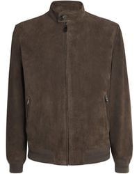 Pal Zileri - Suede Bomber Jacket - Lyst