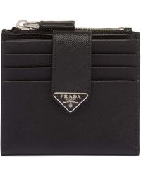 Prada - Saffiano Leather Bifold Card Holder - Lyst