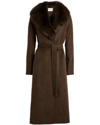 Yves Salomon - Wool-Cashmere Fur-Trim Coat - Lyst