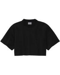 Balenciaga - Cotton-Blend Cropped T-Shirt - Lyst