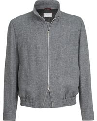 Brunello Cucinelli - Silk-Linen-Wool Bomber Jacket - Lyst