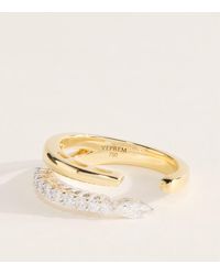 YEPREM - Mixed And Diamond Golden Strada Ring - Lyst