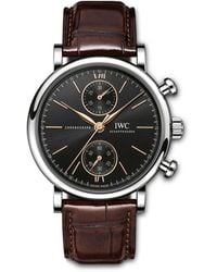 IWC Schaffhausen - Stainless Steel Portofino Chronograph Watch - Lyst