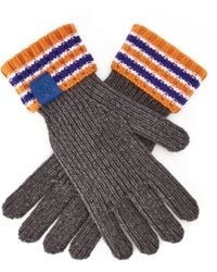Loewe Wool Gloves With Stripes - Orange