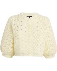 Maje - Crocheted Embellished Cardigan - Lyst