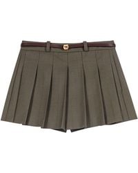 Maje - Wool-Blend Pleated Skort - Lyst