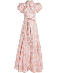Alice + Olivia - Floral Jacquard Henrietta Maxi Dress - Lyst