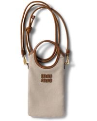 Miu Miu - Canvas Logo Phone Case - Lyst
